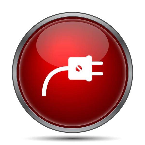 プラグのアイコン 白い背景の上のインター ネット ボタン — ストック写真