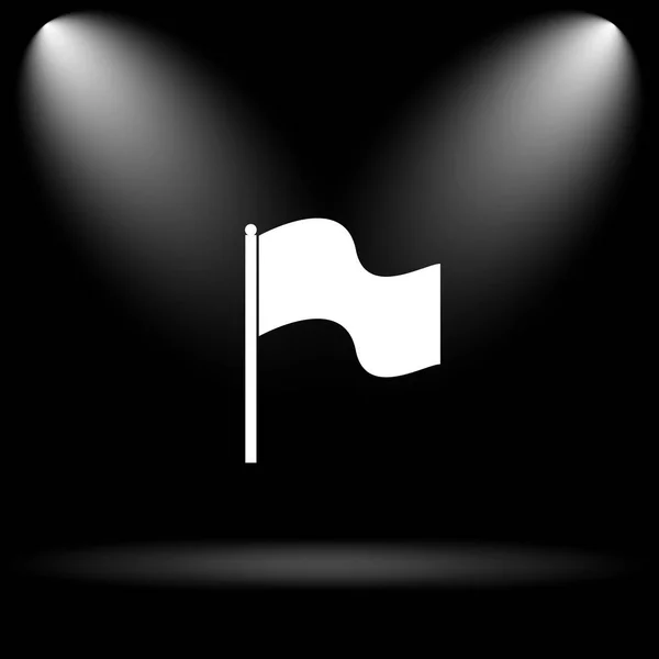 Ícone Bandeira Botão Internet Fundo Preto — Fotografia de Stock