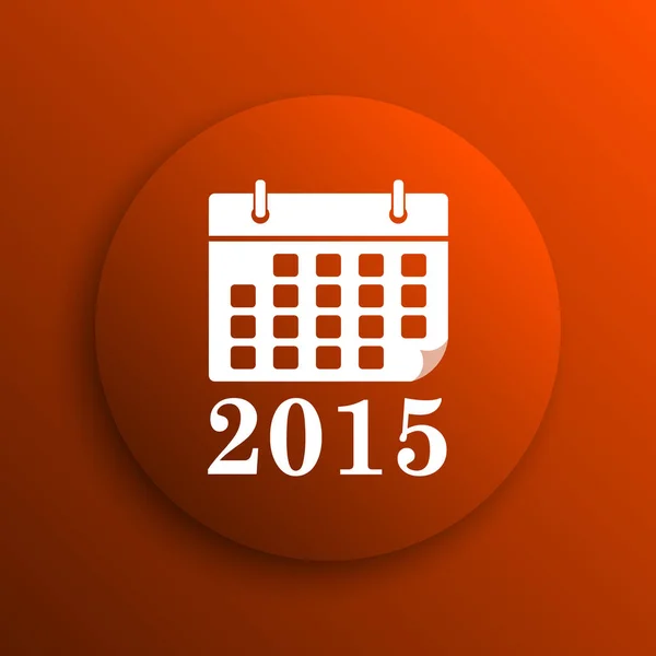 2015 Ημερολόγιο Εικονίδιο Κουμπί Internet Πορτοκαλί Backgroun — Φωτογραφία Αρχείου