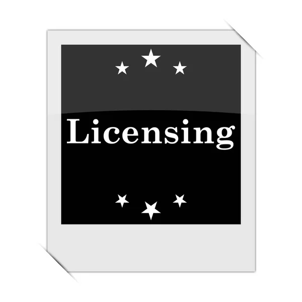Licencelési Ikon Belül Egy Fotót Fehér Háttere — Stock Fotó