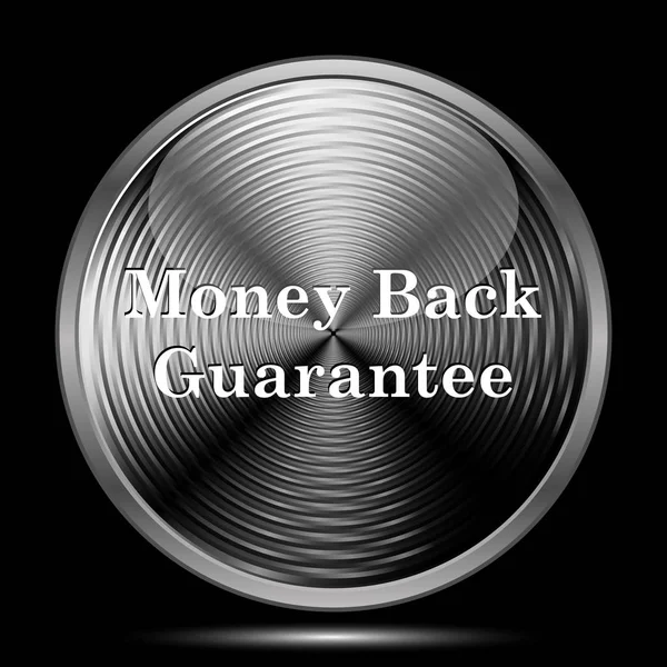 Money back guarantee icon. Internet button on black background