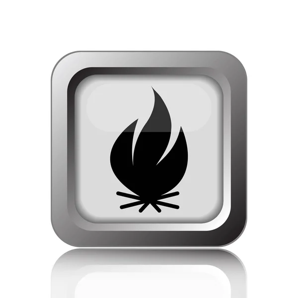 Icono Fuego Botón Internet Sobre Fondo Blanco —  Fotos de Stock