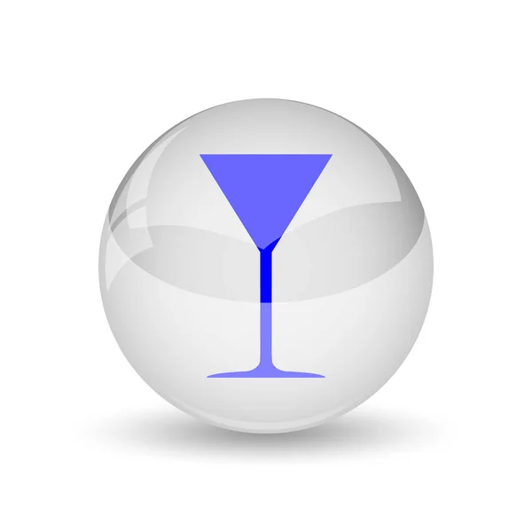 Icône Verre Martini Bouton Internet Sur Fond Blanc — Photo