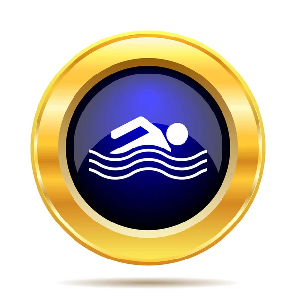 水のスポーツのアイコンです 白い背景の上のインター ネット ボタン — ストック写真
