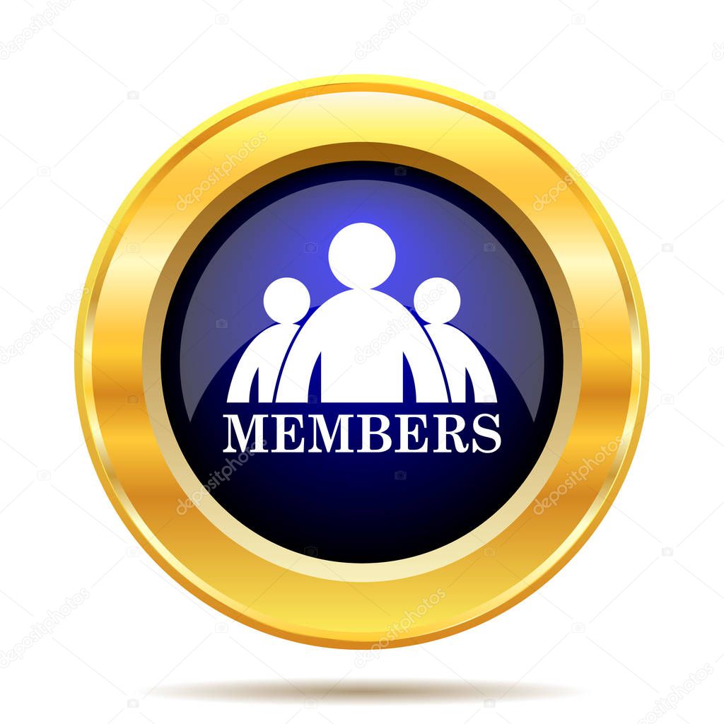 Members icon. Internet button on white background
