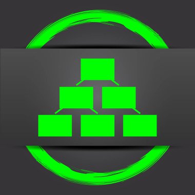 Kuruluş şeması simgesi. Internet düğmesi gri arka plan üzerinde yeşil ile