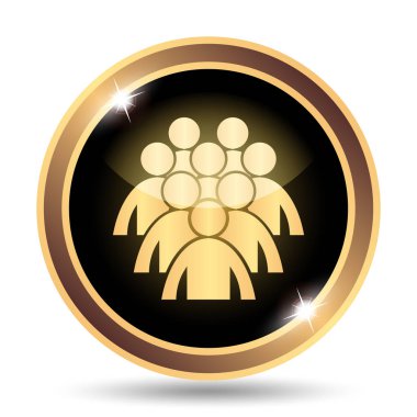 İnsanlar simge grubu. Beyaz arka plan üzerinde Internet düğmesi