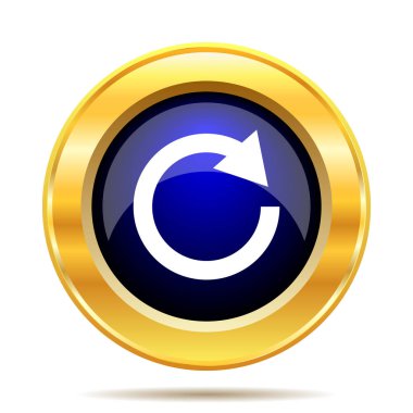 Bir ok simgesi yeniden yükleyin. Beyaz arka plan üzerinde Internet düğmesi