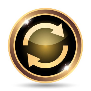 Yeniden iki ok simgesi. Beyaz arka plan üzerinde Internet düğmesi