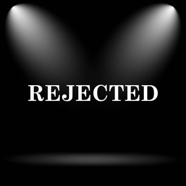 Reddedilen simgesi. Siyah arka plan üzerine Internet düğmesi