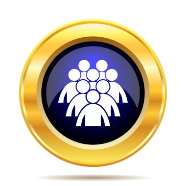 İnsanlar simge grubu. Beyaz arka plan üzerinde Internet düğmesi