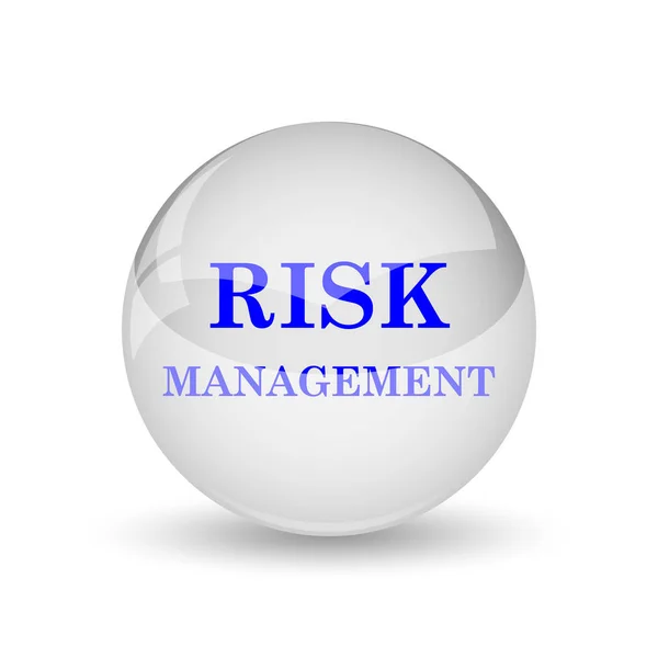 Risk Management Ikonen Internet Knappen Vit Bakgrund — Stockfoto