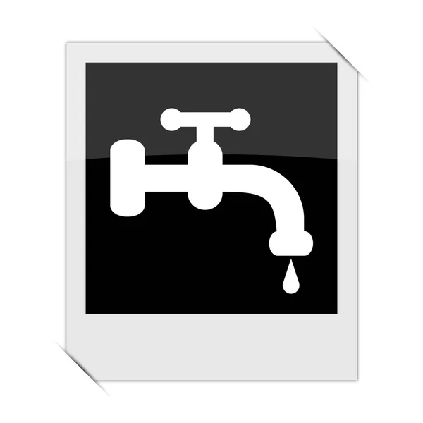 Water Tap Icon Photo White Backgroun — Stock Photo, Image