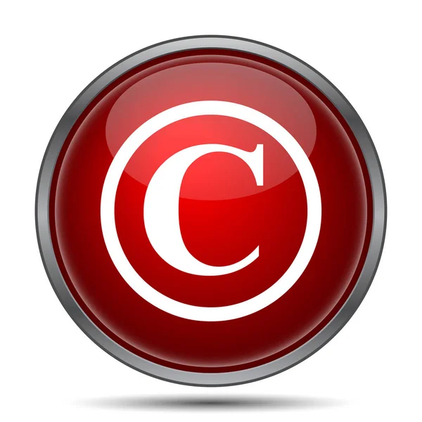 Icona Del Copyright Pulsante Internet Sfondo Bianco — Foto Stock