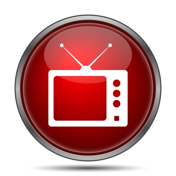 Icono Televisión Retro Botón Internet Sobre Fondo Blanco — Foto de Stock
