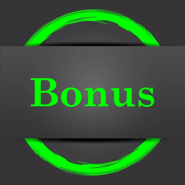 Bonus Simgesi Internet Düğmesi Gri Arka Plan Üzerinde Yeşil Ile — Stok fotoğraf