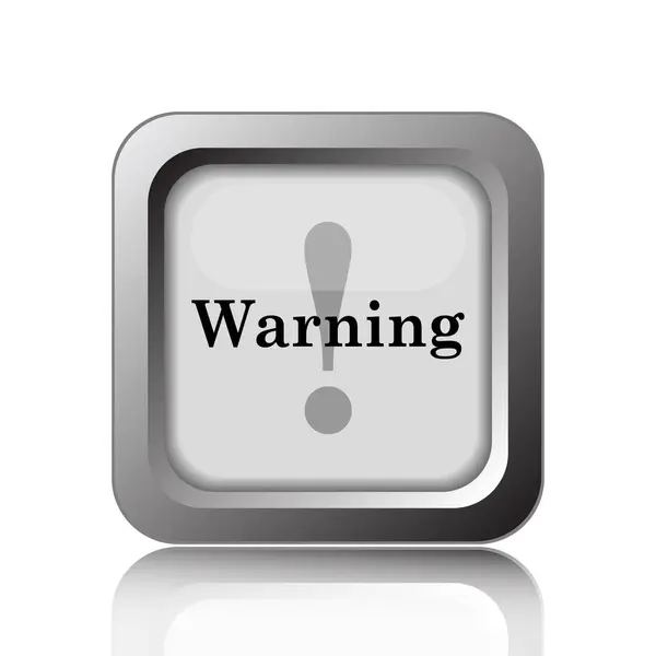 Warning Icon Internet Button White Background — Stock Photo, Image