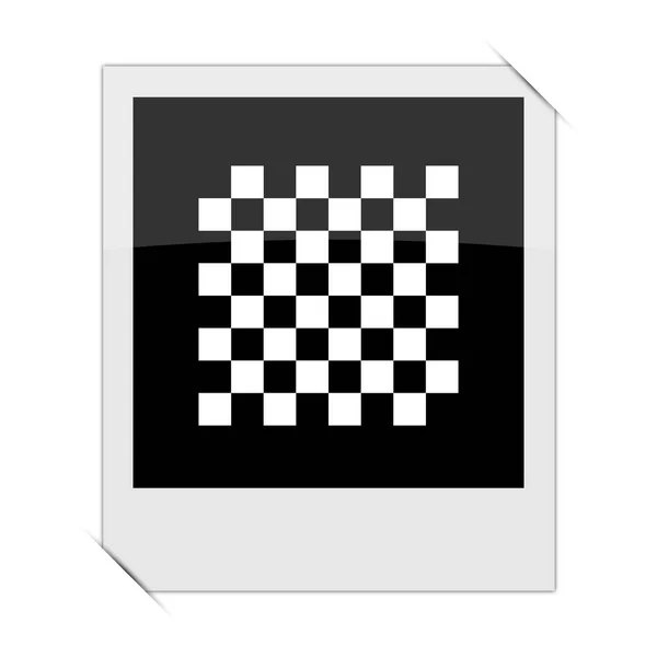Εικονίδιο Σημαία Τερματισμού Εντός Μια Φωτογραφία Στο Λευκό Backgroun — Φωτογραφία Αρχείου