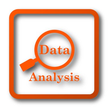 Veri Analizi simgesi. Beyaz arka plan üzerinde Internet düğmesi
