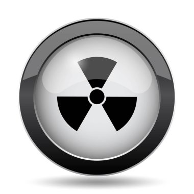 Radyasyon simgesi. Beyaz arka plan üzerinde Internet düğmesi