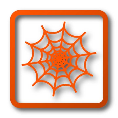 Örümcek web simgesi. Beyaz arka plan üzerinde Internet düğmesi