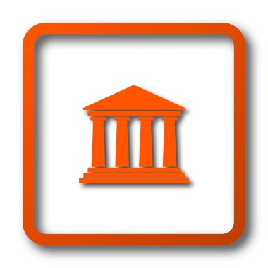 Bina simgesi. Beyaz arka plan üzerinde Internet düğmesi