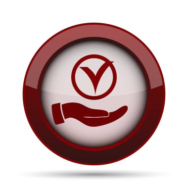 El simgesi ile kene. Beyaz arka plan üzerinde Internet düğmesi.