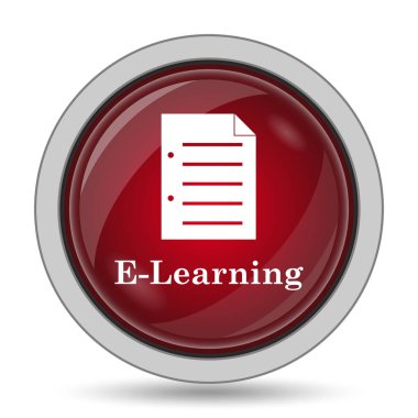 E-öğrenme simgesi. Beyaz arka plan üzerinde Internet düğmesi