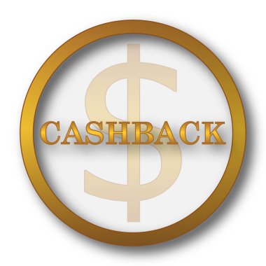 Cashback simgesi. Beyaz arka plan üzerinde Internet düğmesi