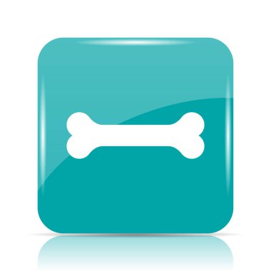 Kemik simgesi. Beyaz arka plan üzerinde Internet düğmesi