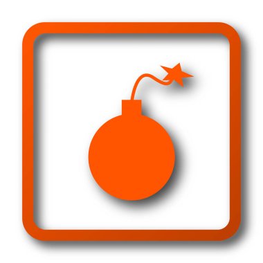 Bomba simgesi. Beyaz arka plan üzerinde Internet düğmesi