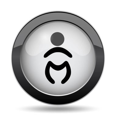 Bebek simgesi. Beyaz arka plan üzerinde Internet düğmesi