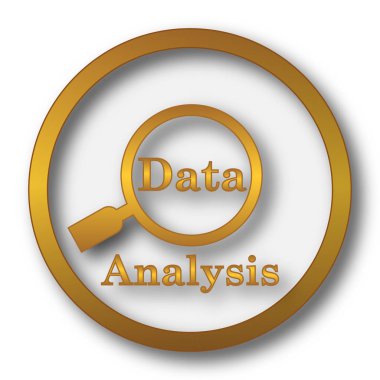 Veri Analizi simgesi. Beyaz arka plan üzerinde Internet düğmesi