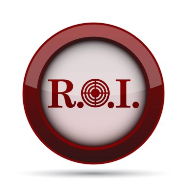 Yatırım getirisi simgesi. Beyaz arka plan üzerinde Internet düğmesi.