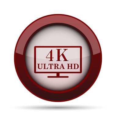 4 k ultra Hd simgesi. Beyaz arka plan üzerinde Internet düğmesi.