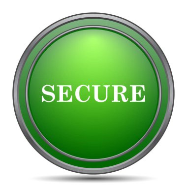 Güvenli simgesi. Beyaz arka plan üzerinde Internet düğmesi