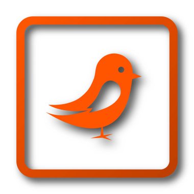 Kuş simgesi. Beyaz arka plan üzerinde Internet düğmesi