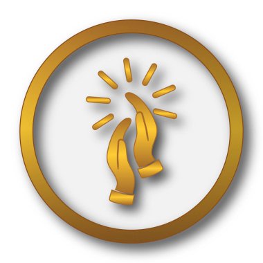 Alkış simgesi. Beyaz arka plan üzerinde Internet düğmesi