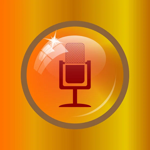 Ikona Mikrofonu Przycisk Internet Kolorowym Tle — Zdjęcie stockowe