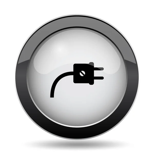 プラグのアイコン 白い背景の上のインター ネット ボタン — ストック写真