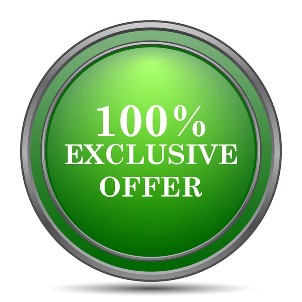 100 Exclusive Offer Icon Internet Button White Background — Stock Photo, Image