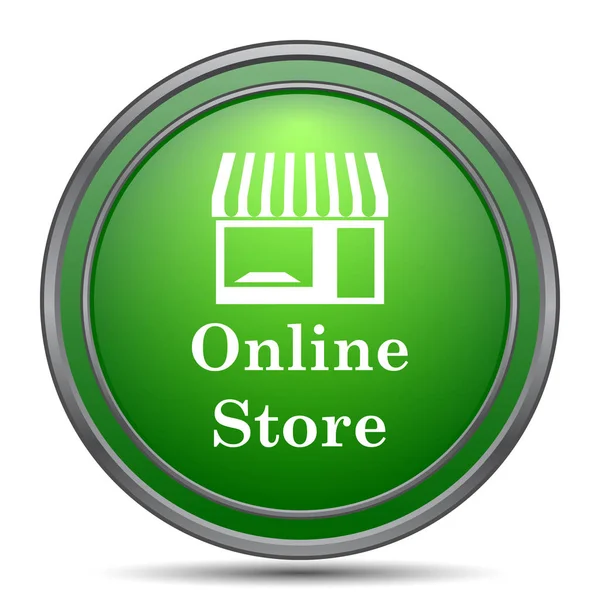 Online Store Symbool Internet Knop Witte Achtergrond — Stockfoto