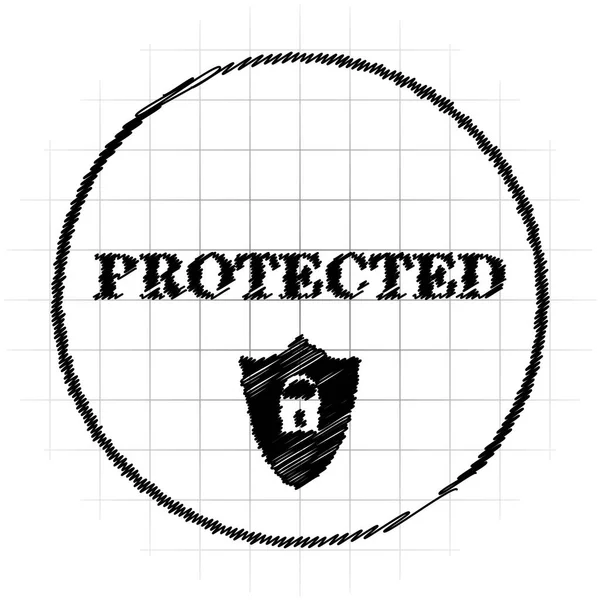Ікона Захищені Інтернет Кнопки Білому Тлі — стокове фото