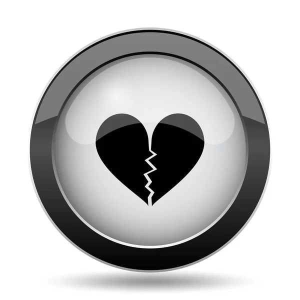 Kırık Kalp Simgesi Beyaz Arka Plan Üzerinde Internet Düğmesi — Stok fotoğraf