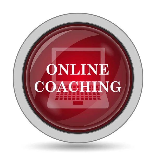 Icône Coaching Ligne Bouton Internet Sur Fond Blanc — Photo