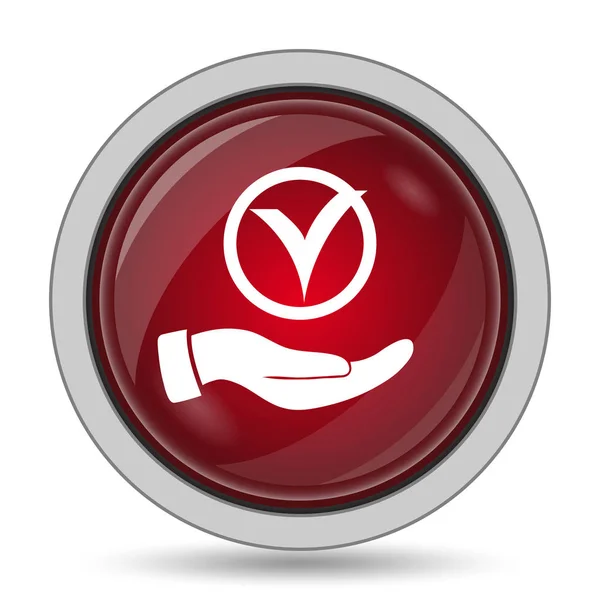 Tick with hand icon — Stock Photo, Image
