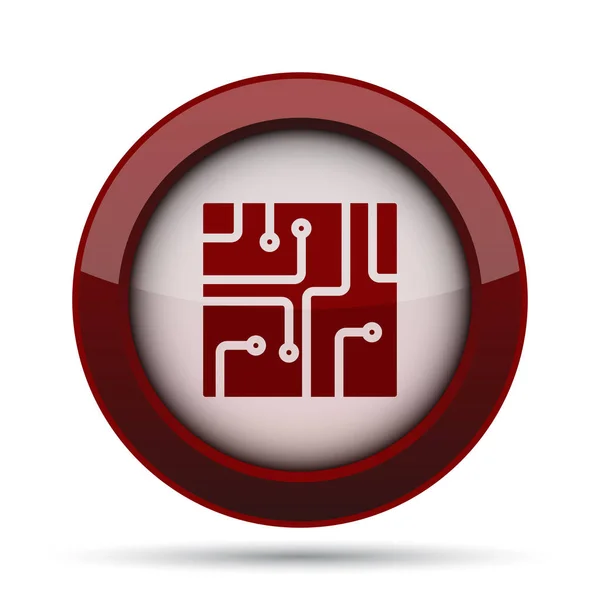 Circuit board icon. Internet button on white background.