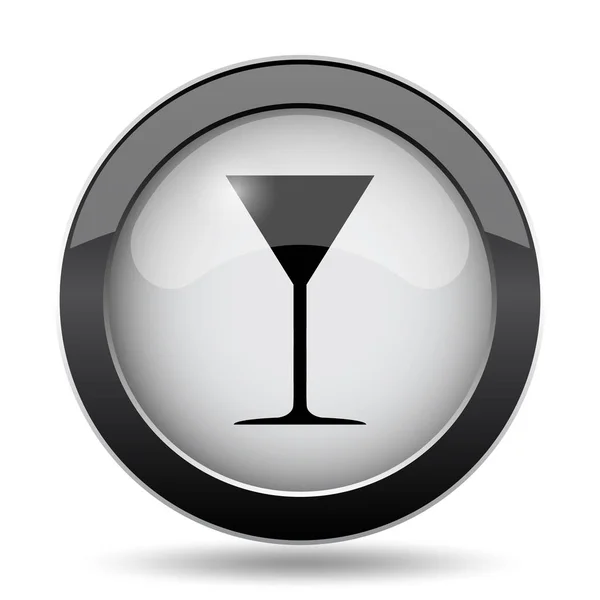 Ícone Vidro Martini Botão Internet Fundo Branco — Fotografia de Stock