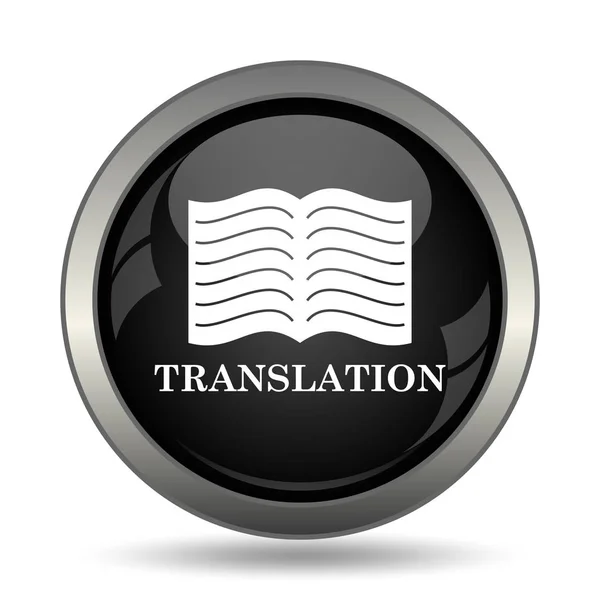 Icône Livre Traduction Bouton Internet Sur Fond Blanc — Photo