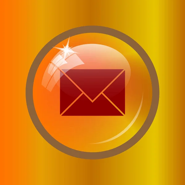 Ícone Mail Botão Internet Fundo Colorido — Fotografia de Stock